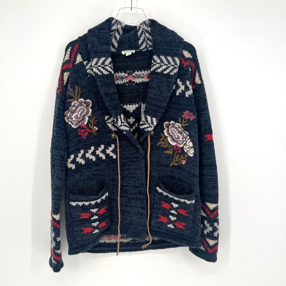 Sundance Sweater Cardigan Womens S Tribal Western Embroidered Boho Wool Knit
